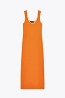 ROBE LONGUE EN MAILLE FINITIONS DOUBLE ÉPAISSEUR