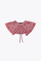GINGHAM EMBROIDERED COLLAR