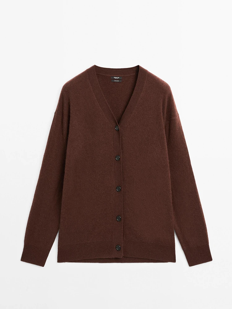 Cardigan oversize col en V 100 % cachemire