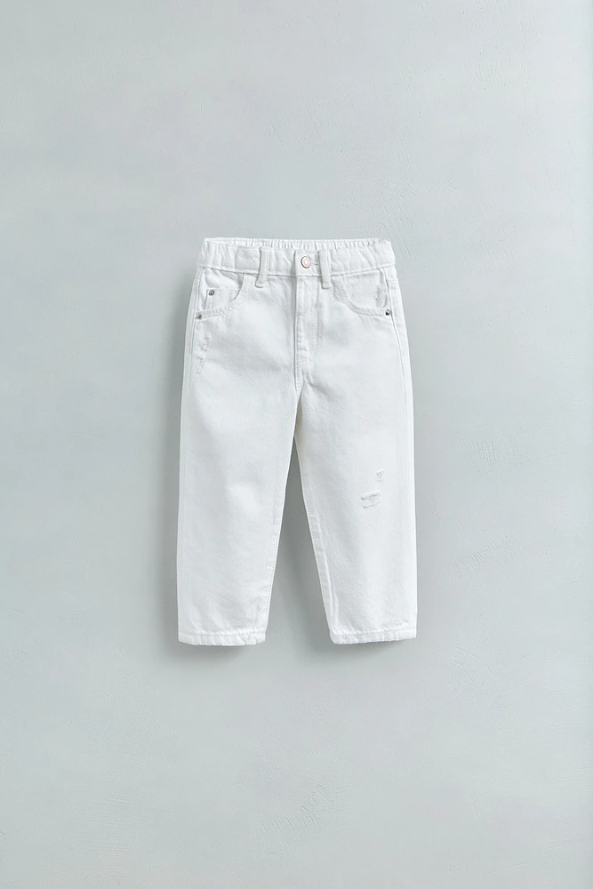 RIPPED MOM FIT JEANS