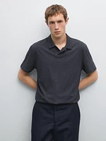 Polo manches courtes coton chiné