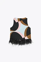 FEATHER PRINT TOP