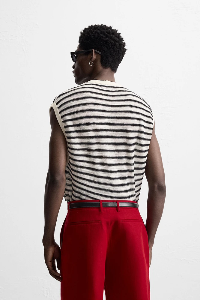 STRIPED KNIT TANK TOP