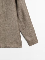 Chemise à col officier regular en lin - Limited Edition