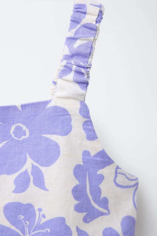 PRINTED LINEN TOP