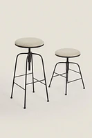 LINEN SWIVEL BAR STOOL