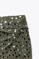 KNOTTED SEQUIN SKORT