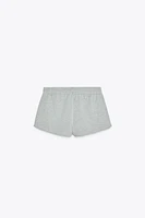 METALLIC THREAD FLEECE SHORTS