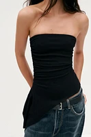 TEXTURED BANDEAU TOP