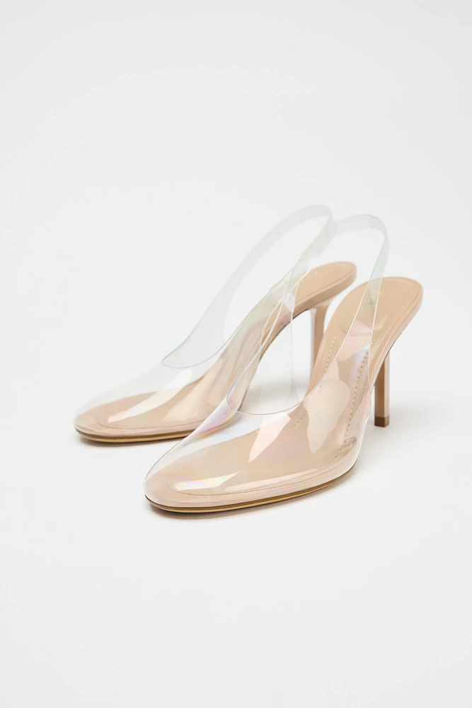 VINYL HEELED SLINGBACKS