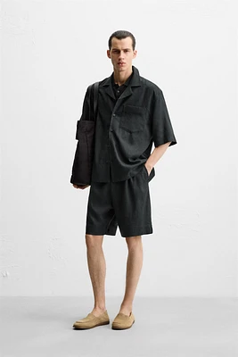 OVERSIZED LINEN-VISCOSE SHIRT