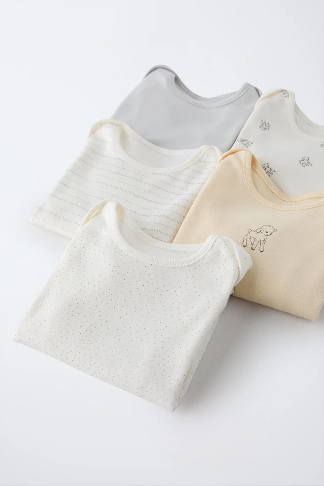 FIVE-PACK OF LAMB BODYSUITS