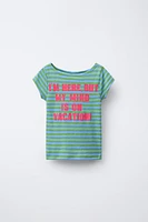 STRIPED T-SHIRT WITH TEXT
