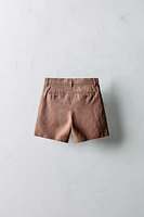 6-10 YEARS/ LIMITED EDITION LINEN BLEND BERMUDA SHORTS