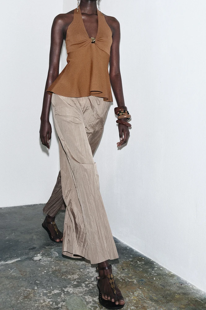 TOP HALTER PÉPLUM