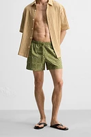 ABSTRACT PRINT MID-LENGTH SWIMSUIT