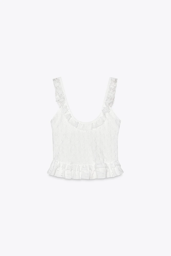 TOP DENTELLE VOLANTS