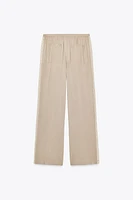 PANTALON LARGE BANDES LATÉRALES BRODÉES