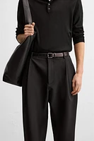 RELAXED FIT PLEATED PANTS