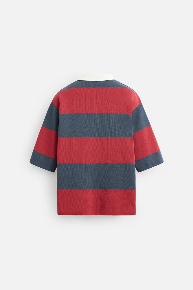 STRIPED KNIT POLO