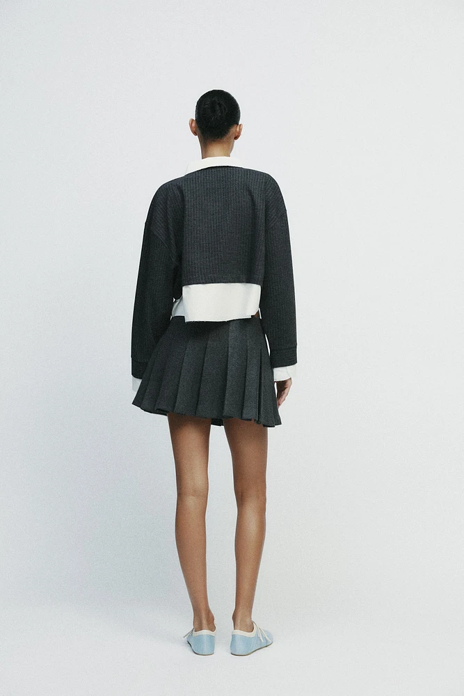 CONTRASTING POPLIN SWEATSHIRT