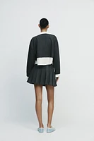 CONTRASTING POPLIN SWEATSHIRT