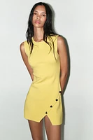 IRREGULAR BUTTON KNIT DRESS