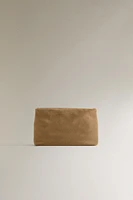 TROUSSE DE TOILETTE CROÛTE DE CUIR FORMAT MOYEN