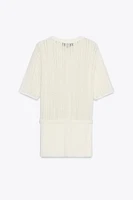 GILET EN MAILLE POINTELLE CEINTURE