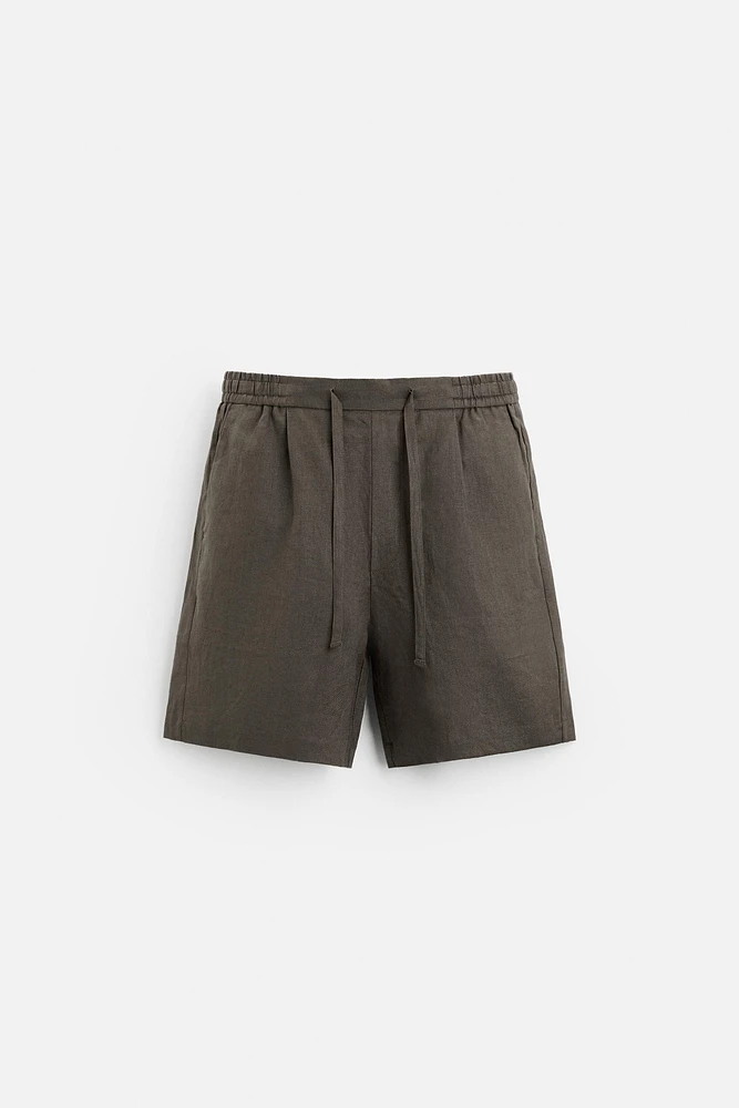100% LINEN SHORTS