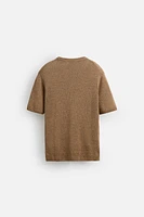 T-SHIRT EN MAILLE DE COTON ET LIN