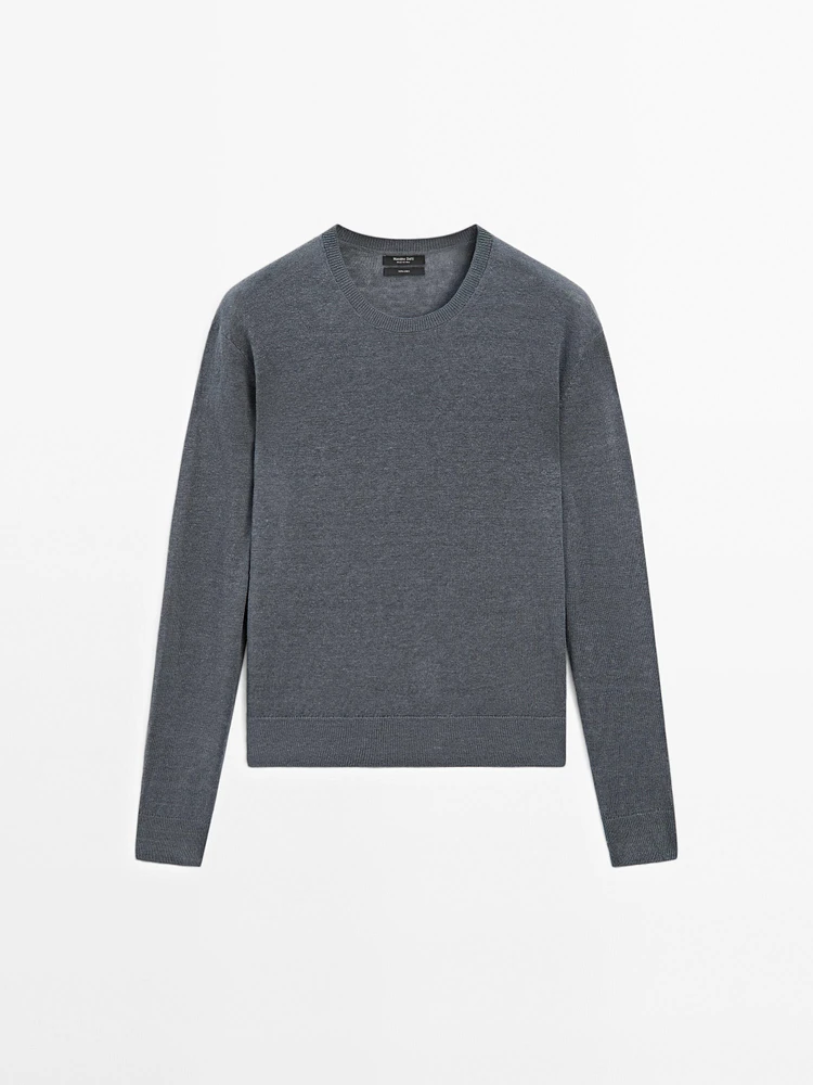 100% linen fine knit sweater