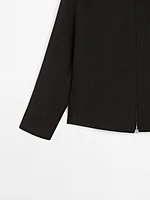 100% linen houndstooth jacket