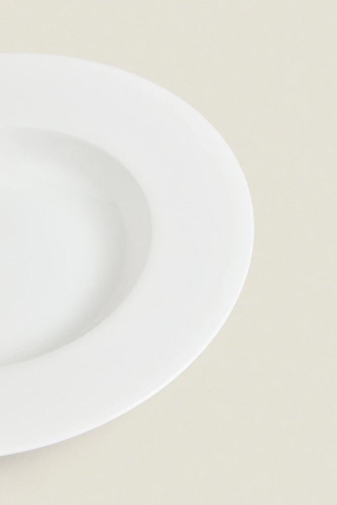 ASSIETTE CREUSE PORCELAINE BONE CHINA