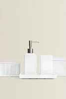 WHITE EARTHENWARE BATHROOM DISPENSER