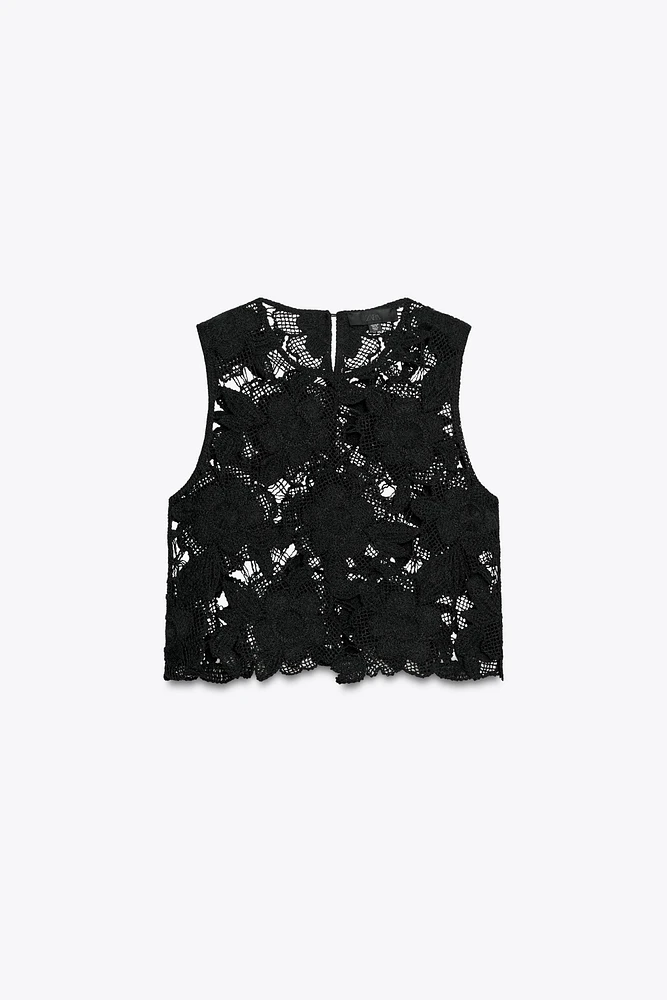 TOP CROCHET FLEUR