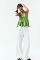 KNIT PEPLUM TOP