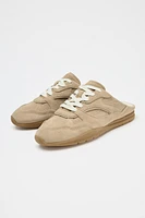 BACKLESS LEATHER SNEAKERS