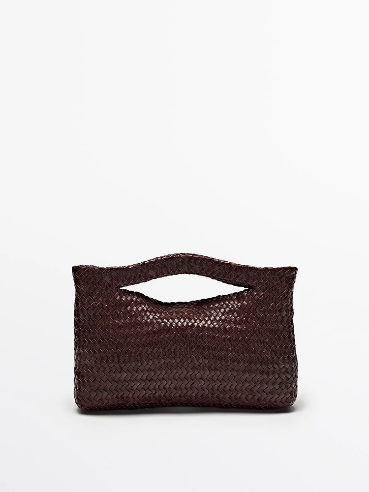Mini-sac en cuir nappa tressé