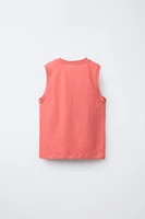PRINTED SLEEVELESS T-SHIRT