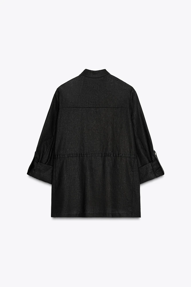 LINEN SAFARI SHIRT