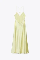 SATIN MIDI DRESS WITH STRAPPY BACK