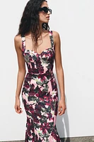 GODET FLORAL DRESS