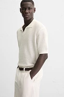 POLO EN MAILLE TEXTURÉE OUVERTE