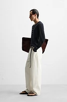DOUBLE NECK BUTTON T-SHIRT
