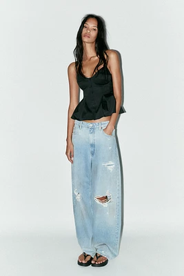 PLEATED POPLIN TOP