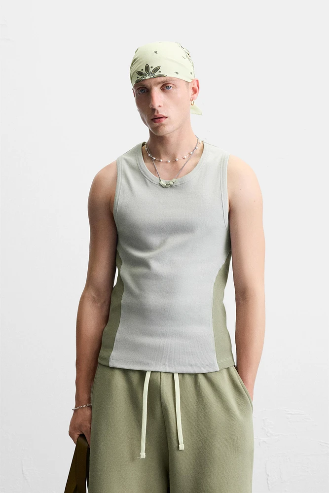 DÉBARDEUR TANK RIB COLOR BLOCK