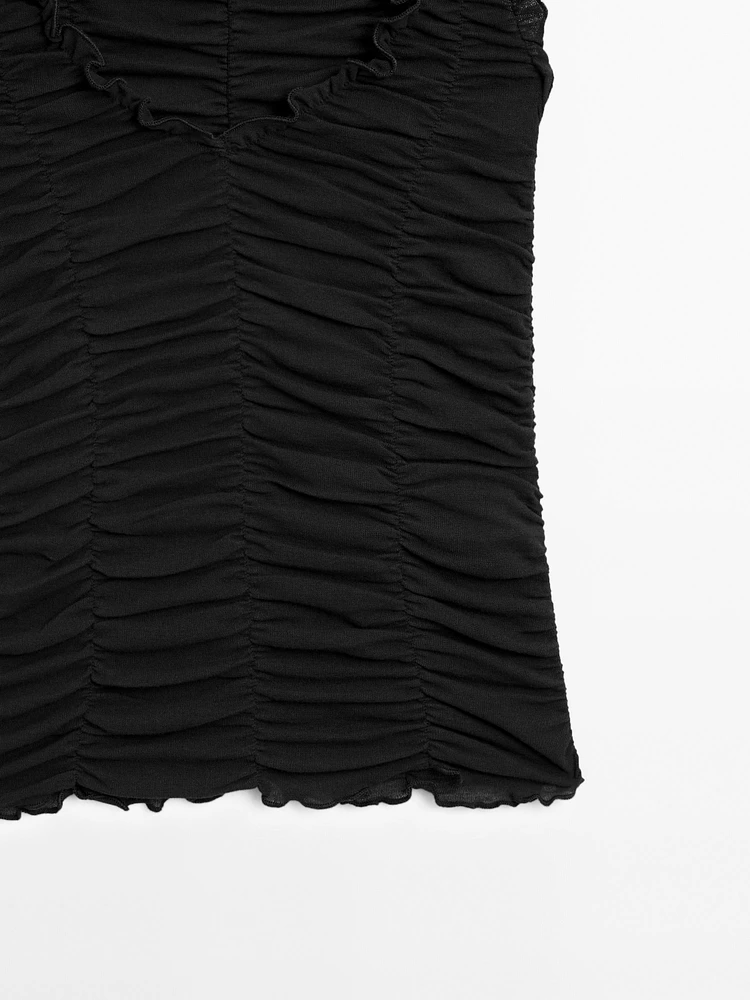 Top effet froissé coton