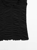 Top effet froissé coton