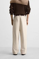 HERRINGBONE WIDE FIT PANTS